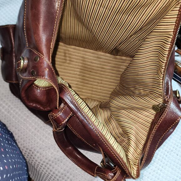 TUSCANY LEATHER  EUC XL TRAVEL WEEKENDER BAG - Picture 4 of 12